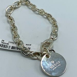 Gucci Sterling Silver Disc Charm Bracelet
